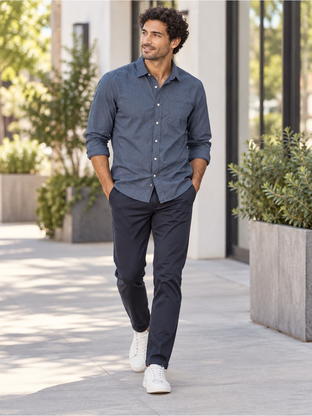 NWOT Old Navy Every day shirt Navy Blue Button Down Size Large